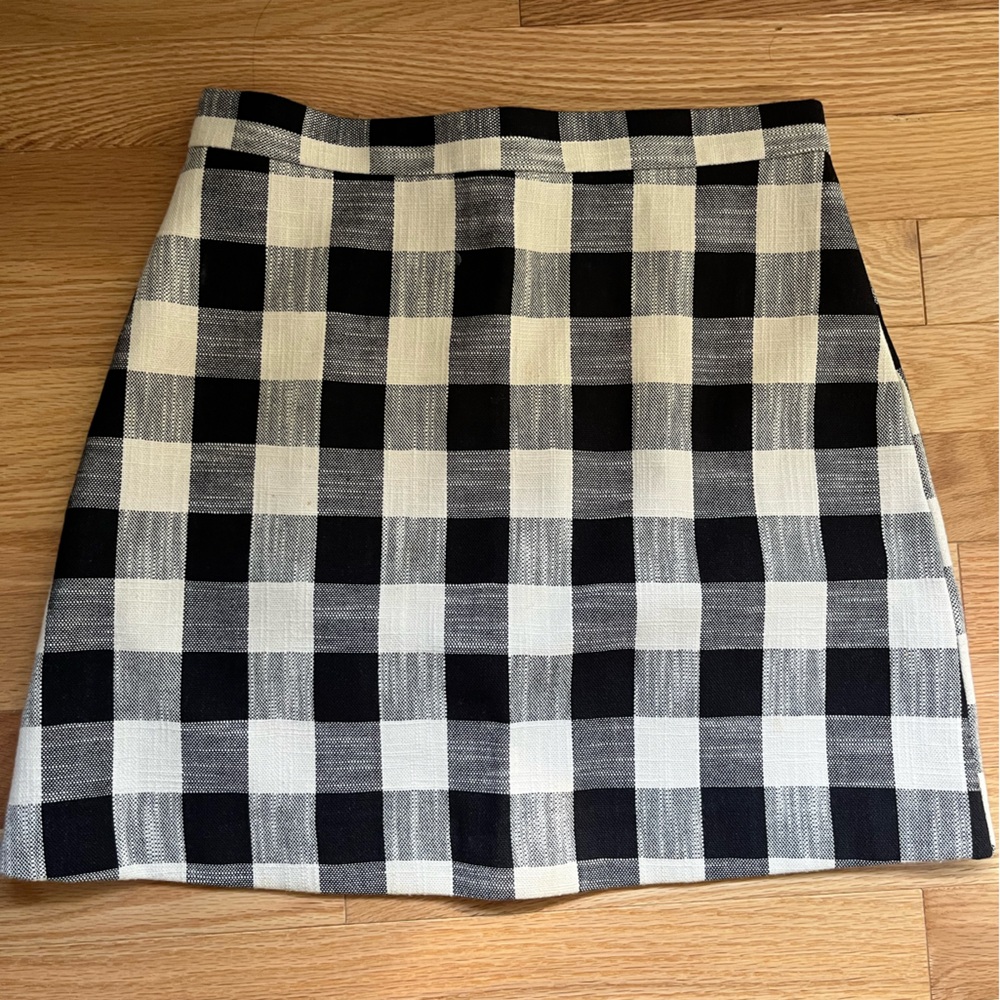 Topshop Monochrome Plaid Mini Skirt